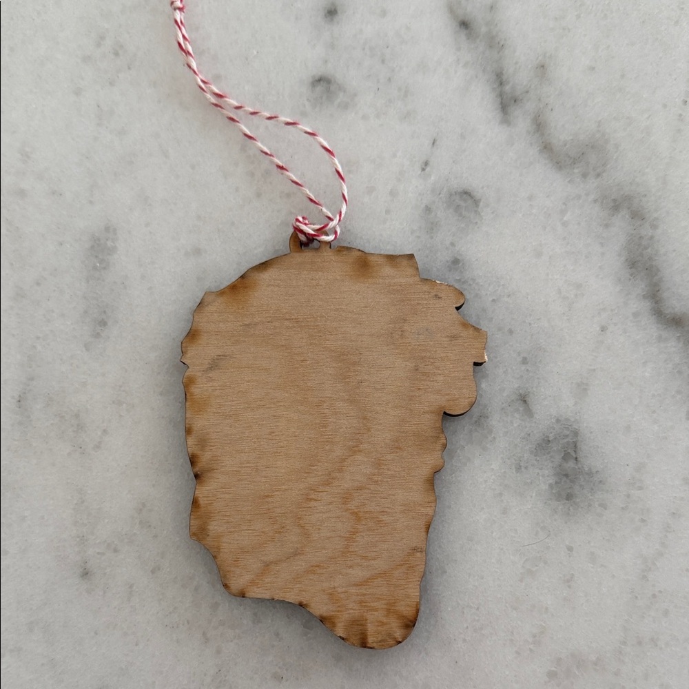 Prince Wooden Face Ornament with Black Design - Picture 2 of 2